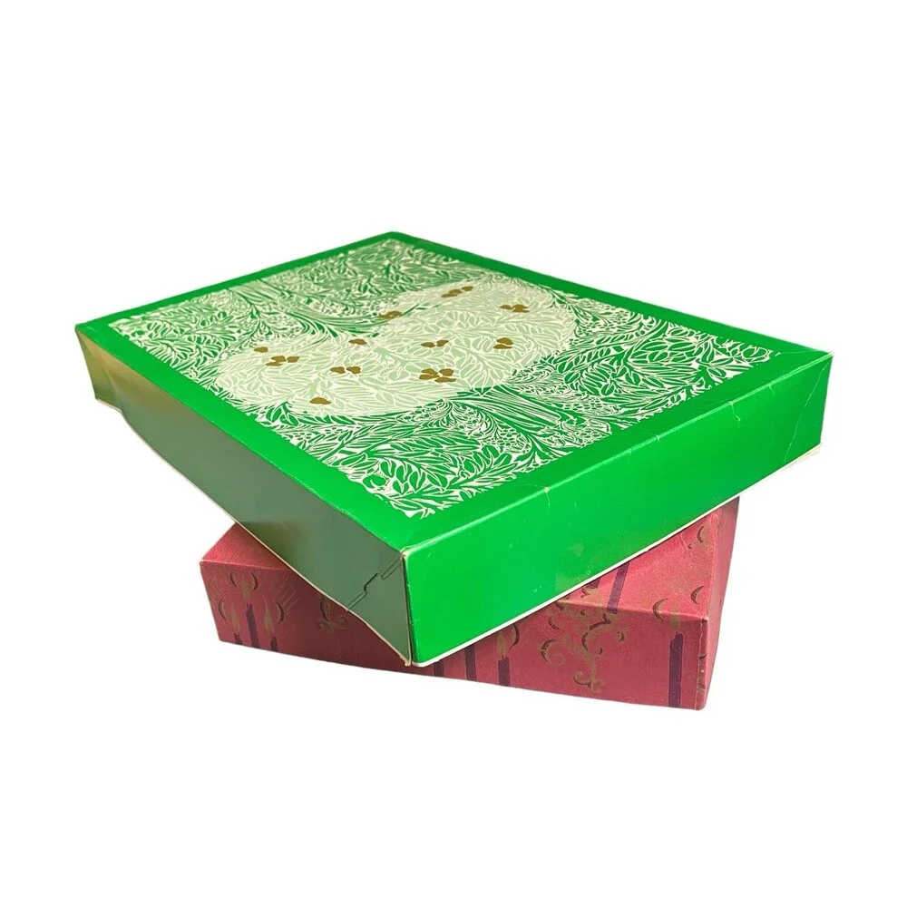 Set 2 VTG 50s 60s Christmas Department Store Shirt Size Cardboard Gift Boxes